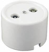 Розетка-ретро TV+R+SAT Проходная пластик Bironi Лизетта 2-м. белый картинка